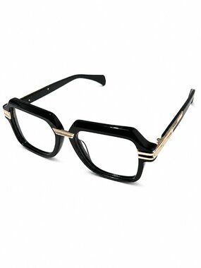 Black and Gold Geometric 55-17-142 Eyeglass Frames